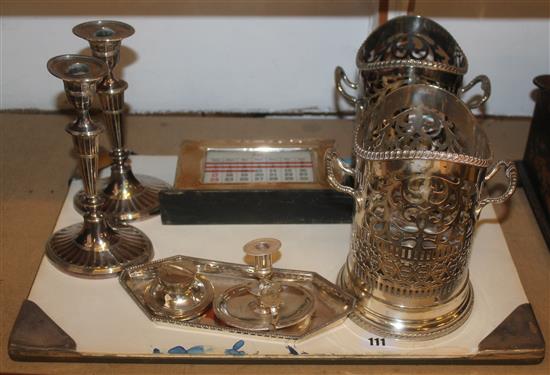 Small quantity of silver and plated wares